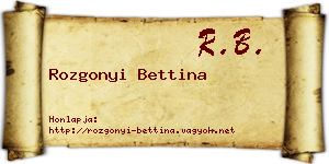 Rozgonyi Bettina névjegykártya